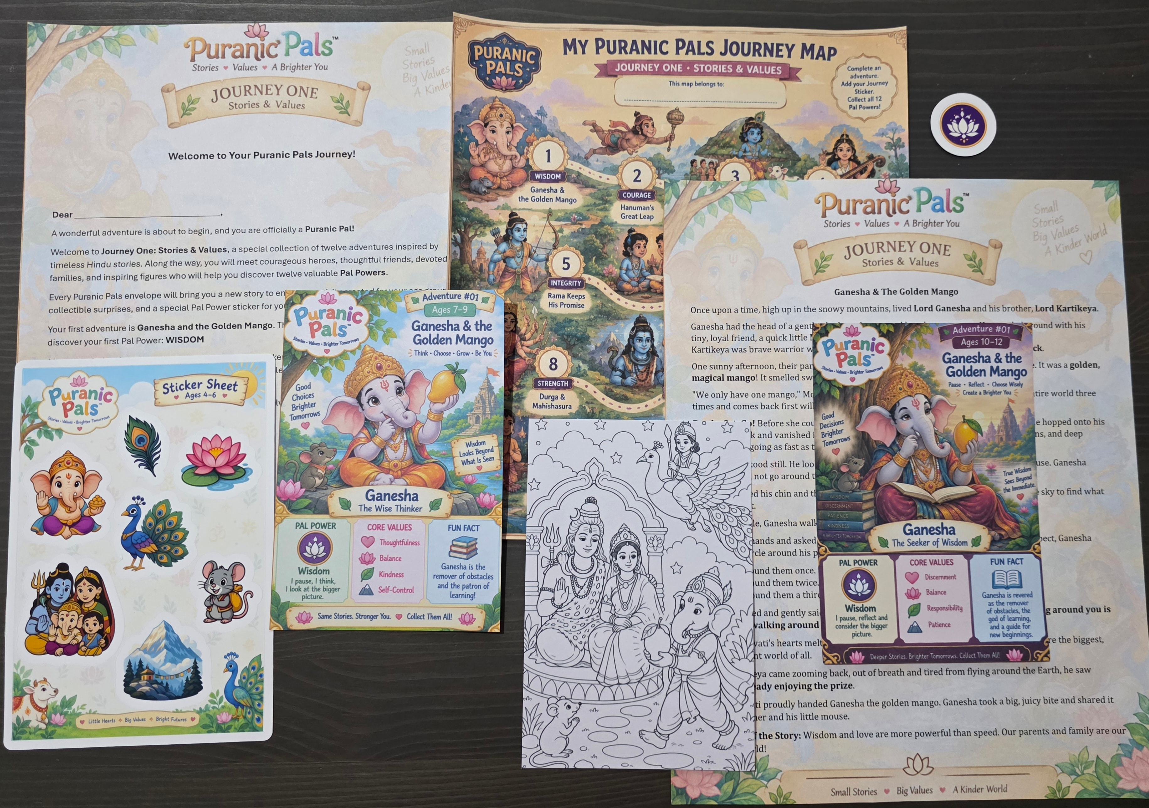 Adventure #01 — Wisdom: Ganesha & The Golden Mango collection contents